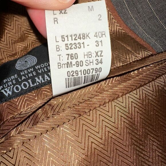 MICHAEL Michael Kors Mens Gray Tan Wool Pinstriped Blazer 40R Preppy Modern - Picture 9 of 9